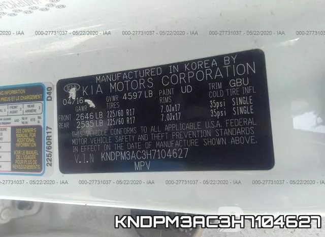 KNDPM3AC3H7104627 фото 9