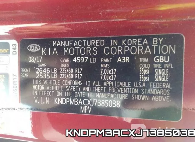 KNDPM3ACXJ7385038 фото 10