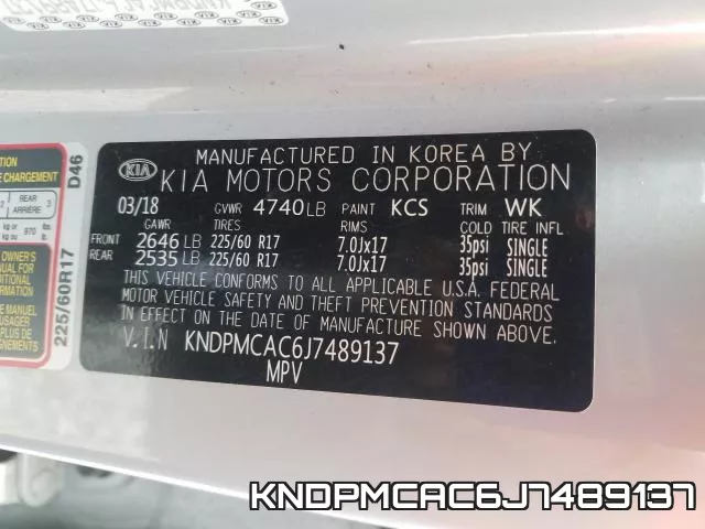 KNDPMCAC6J7489137 фото 2