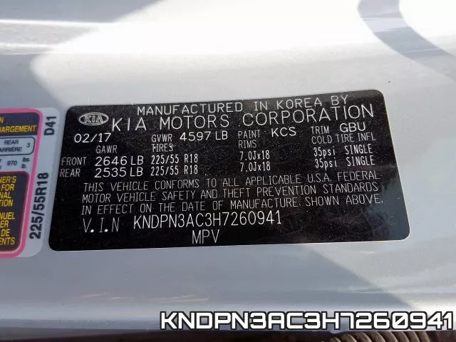 KNDPN3AC3H7260941 фото 2