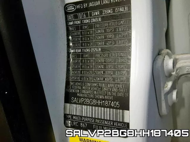 SALVP2BG8HH187405 фото 2