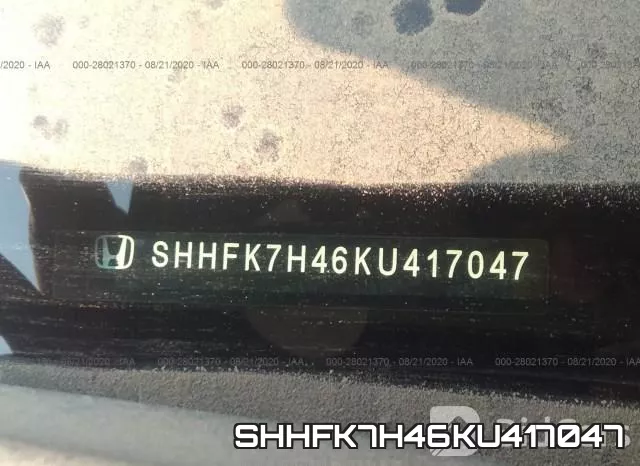 SHHFK7H46KU417047 фото 10