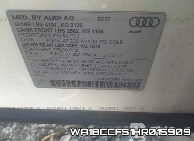 WA1BCCFS1HR015909 фото 10