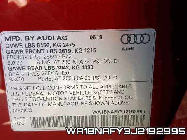 WA1BNAFY3J2192995 фото 2