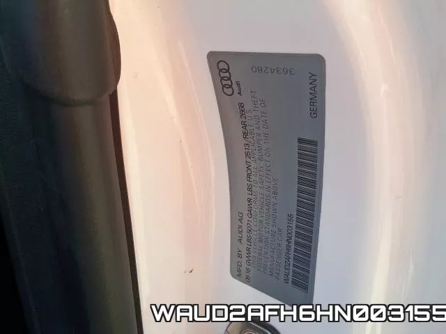 WAUD2AFH6HN003155 фото 2