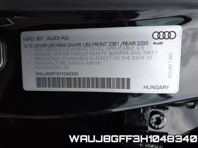 WAUJ8GFF3H1048340 фото 2