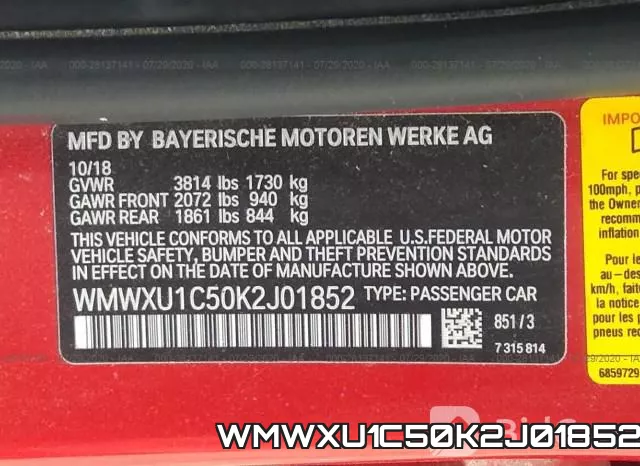 WMWXU1C50K2J01852 фото 10