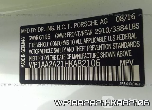 WP1AA2A21HKA82106 фото 10