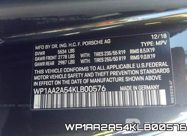 WP1AA2A54KLB00576 фото 10