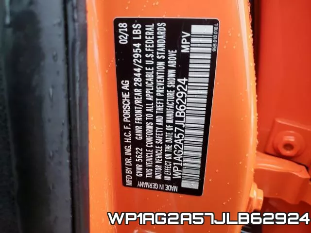 WP1AG2A57JLB62924 фото 2