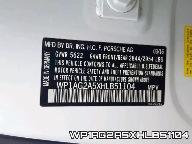 WP1AG2A5XHLB51104 фото 2