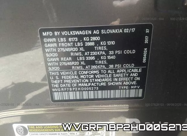 WVGRF7BP2HD005273 фото 10