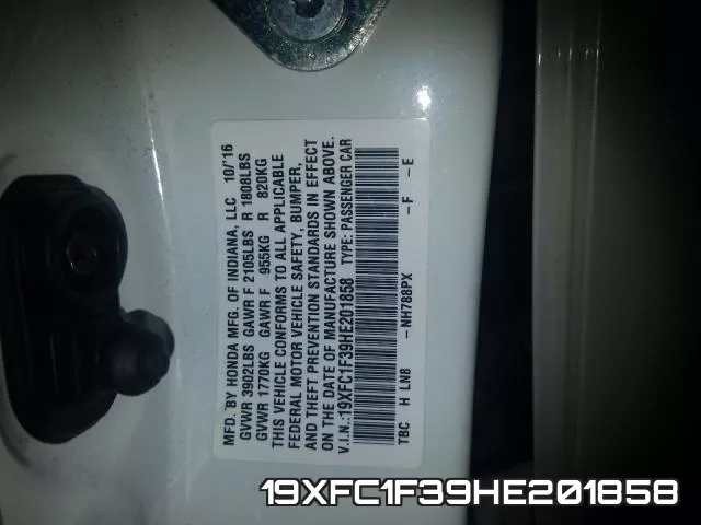 19XFC1F39HE201858 фото 2