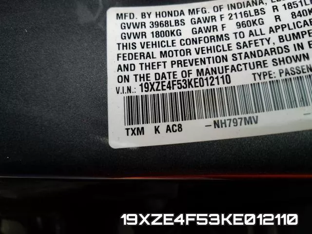 19XZE4F53KE012110 фото 2