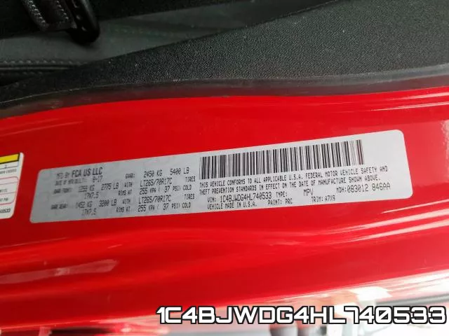 1C4BJWDG4HL740533 фото 2