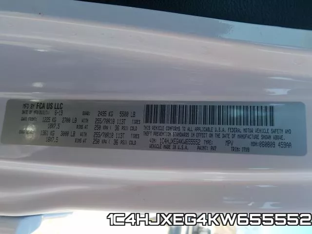 1C4HJXEG4KW655552 фото 2