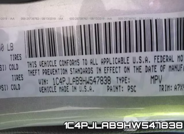 1C4PJLAB9HW547838 фото 10