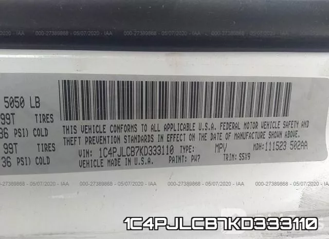 1C4PJLCB7KD333110 фото 10