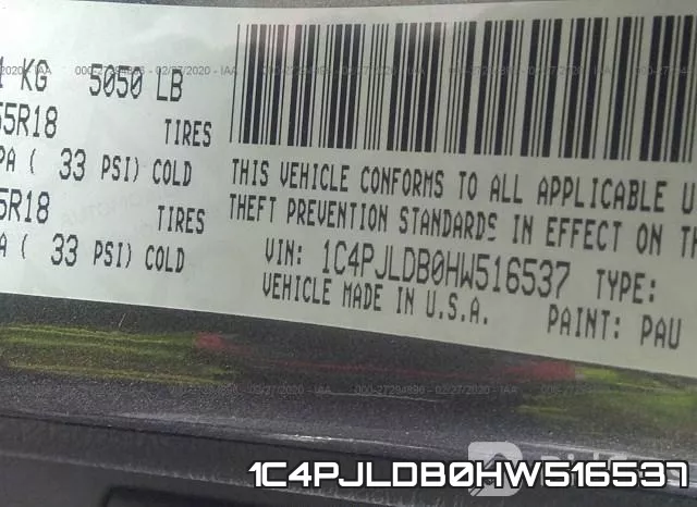 1C4PJLDB0HW516537 фото 10