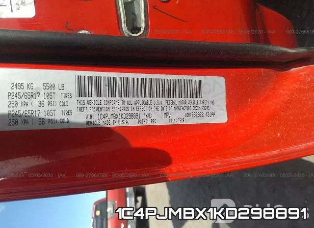 1C4PJMBX1KD298891 фото 10
