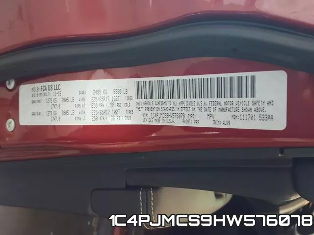 1C4PJMCS9HW576078 фото 2