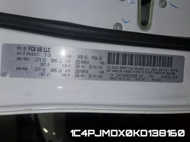 1C4PJMDX0KD138160 фото 2