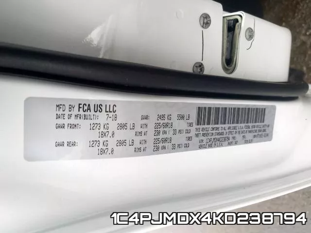 1C4PJMDX4KD238794 фото 2