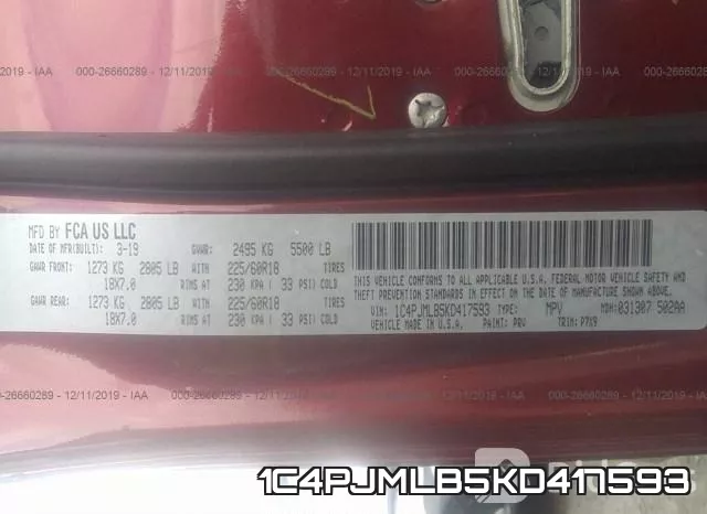 1C4PJMLB5KD417593 фото 10
