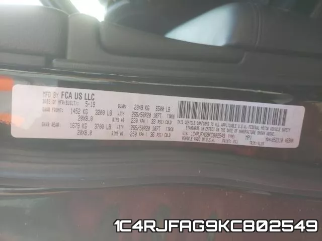 1C4RJFAG9KC802549 фото 2