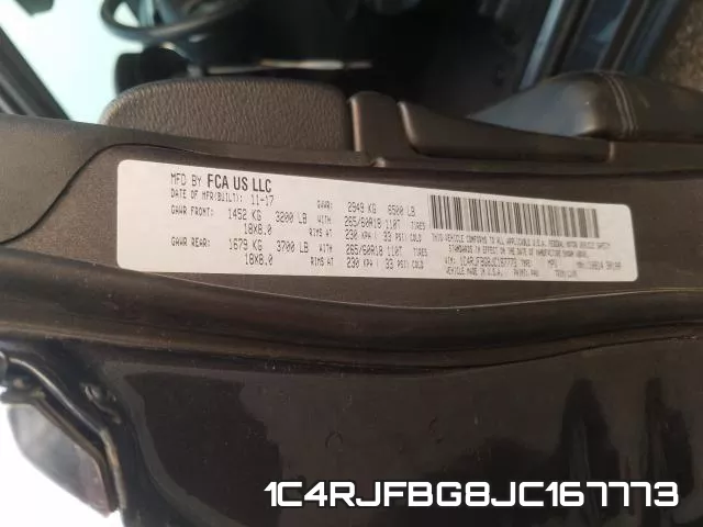 1C4RJFBG8JC167773 фото 2