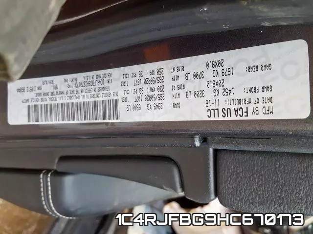 1C4RJFBG9HC670173 фото 2