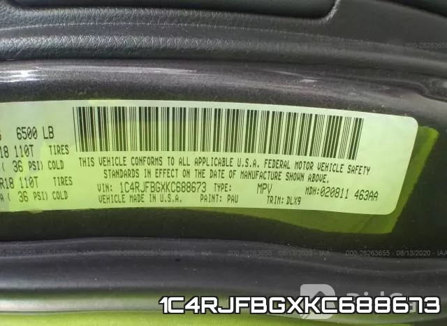 1C4RJFBGXKC688673 фото 10