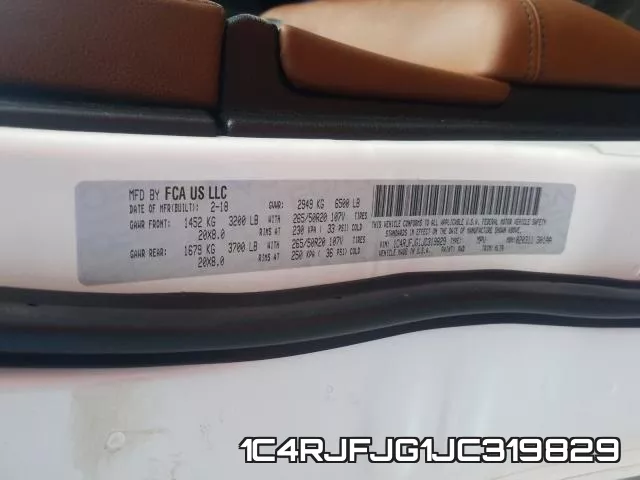 1C4RJFJG1JC319829 фото 2