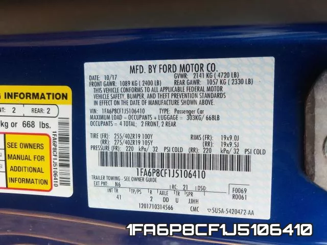 1FA6P8CF1J5106410 фото 2