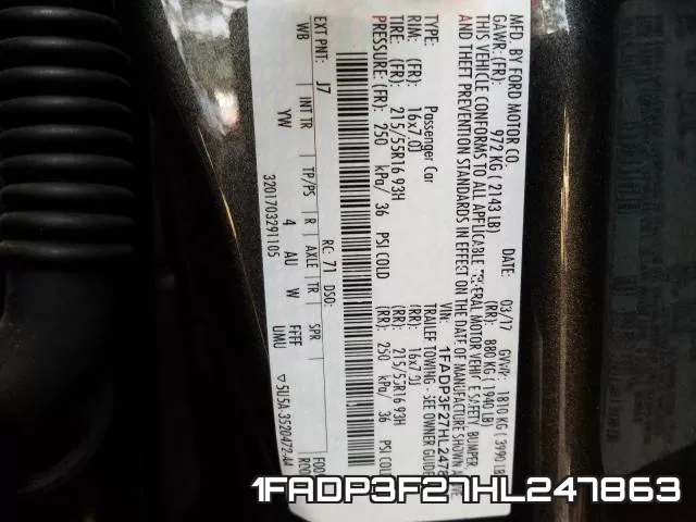 1FADP3F27HL247863 фото 2