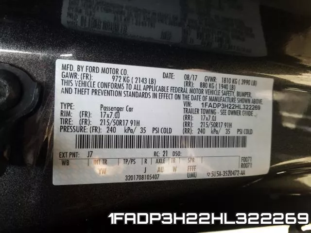 1FADP3H22HL322269 фото 2