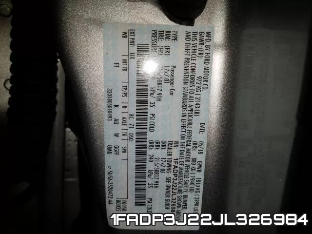 1FADP3J22JL326984 фото 2