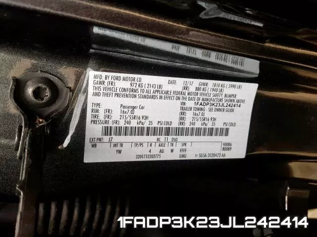 1FADP3K23JL242414 фото 2