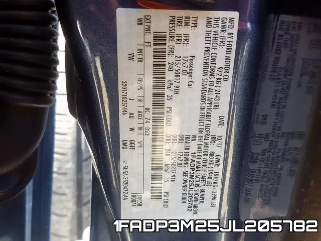 1FADP3M25JL205782 фото 2