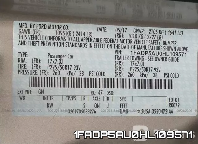 1FADP5AU0HL109571 фото 10