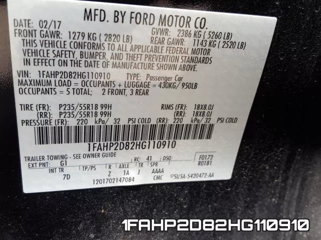 1FAHP2D82HG110910 фото 2