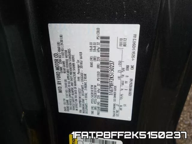 1FATP8FF2K5150237 фото 2