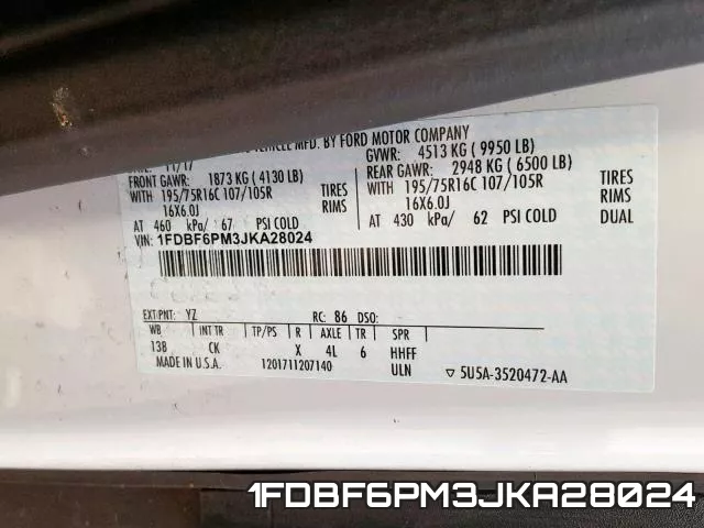 1FDBF6PM3JKA28024 фото 2