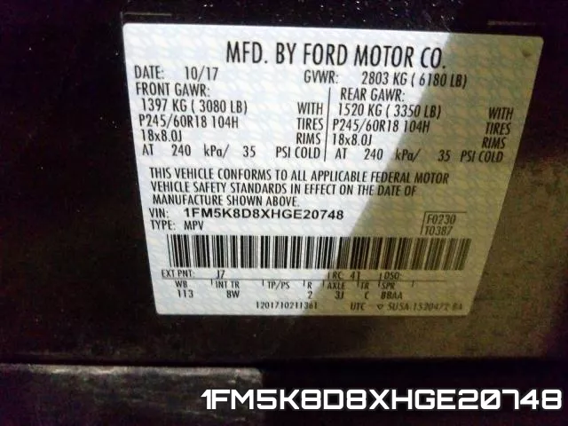 1FM5K8D8XHGE20748 фото 2