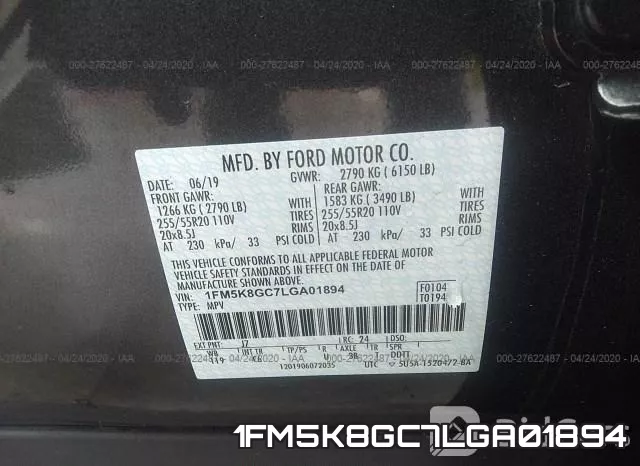 1FM5K8GC7LGA01894 фото 10