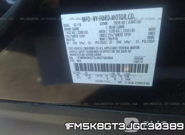 1FM5K8GT3JGC30389 фото 10