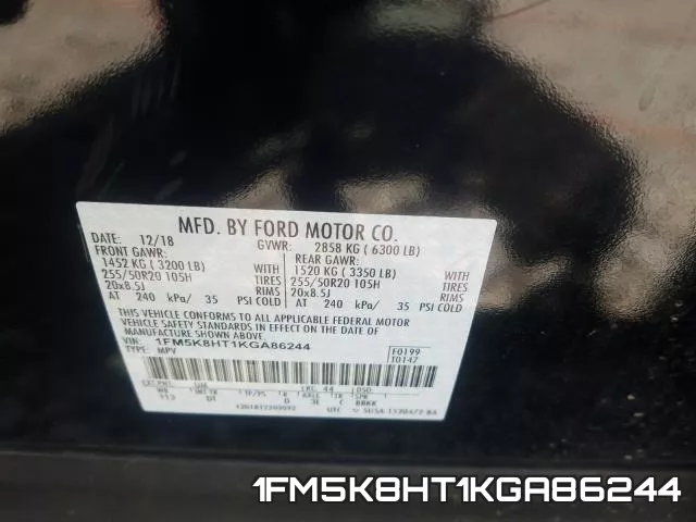 1FM5K8HT1KGA86244 фото 2