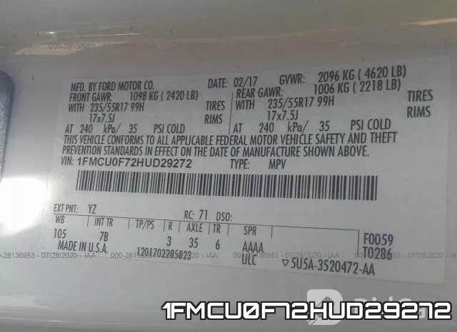 1FMCU0F72HUD29272 фото 10