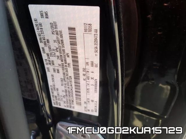 1FMCU0GD2KUA15729 фото 2