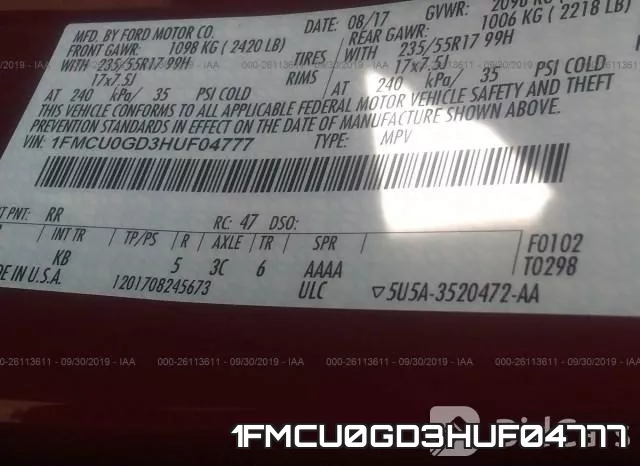 1FMCU0GD3HUF04777 фото 10